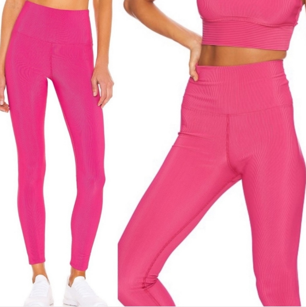 Beach Riot Hot Pink High Rise Ribbed Ayla Legging XS - Picture 4 of 10